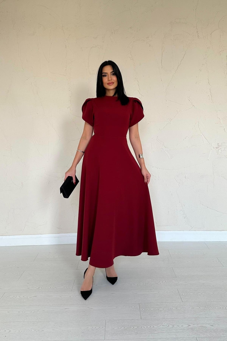 Back Bow Garnish Brit Dress - Elisa - Globality Store - Women Clothes Wholesale Turkey