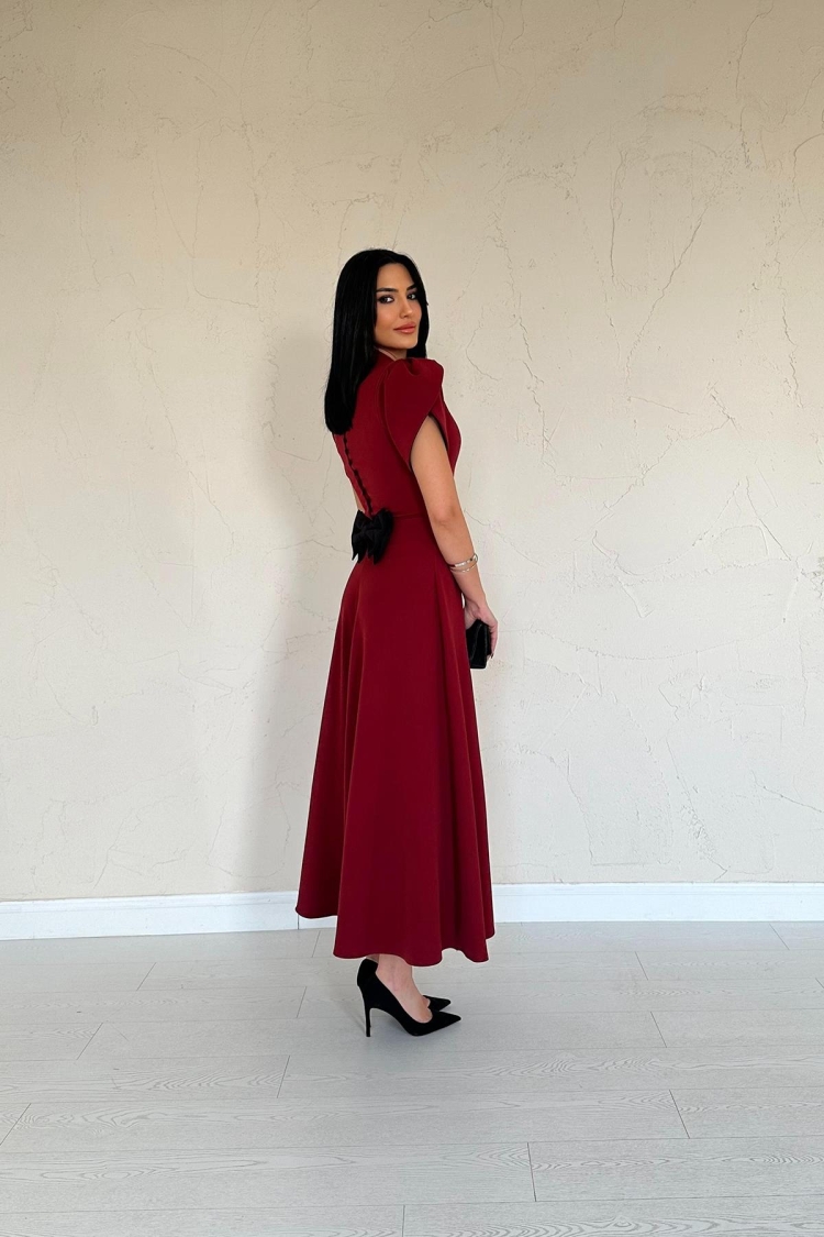 Back Bow Garnish Brit Dress