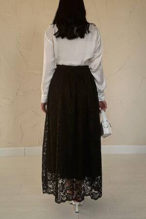 Lace Long Skirt - Black - Elisa - Globality Store - Women Clothes Wholesale Turkey