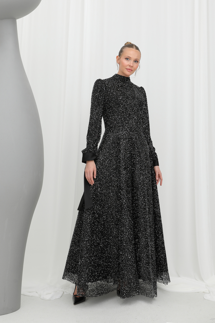 Women's Sparkly Sequin Detailed Elegant Evening Dress