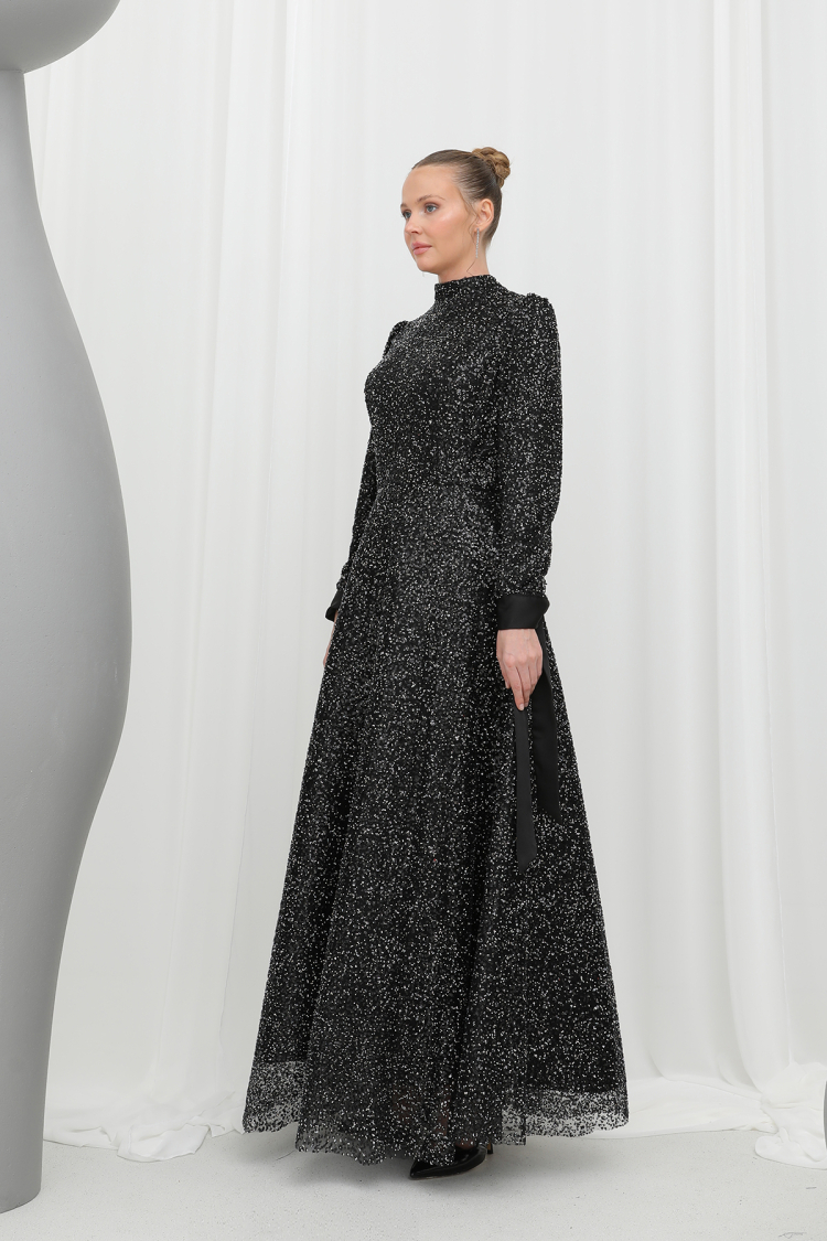 Women's Sparkly Sequin Detailed Elegant Evening Dress