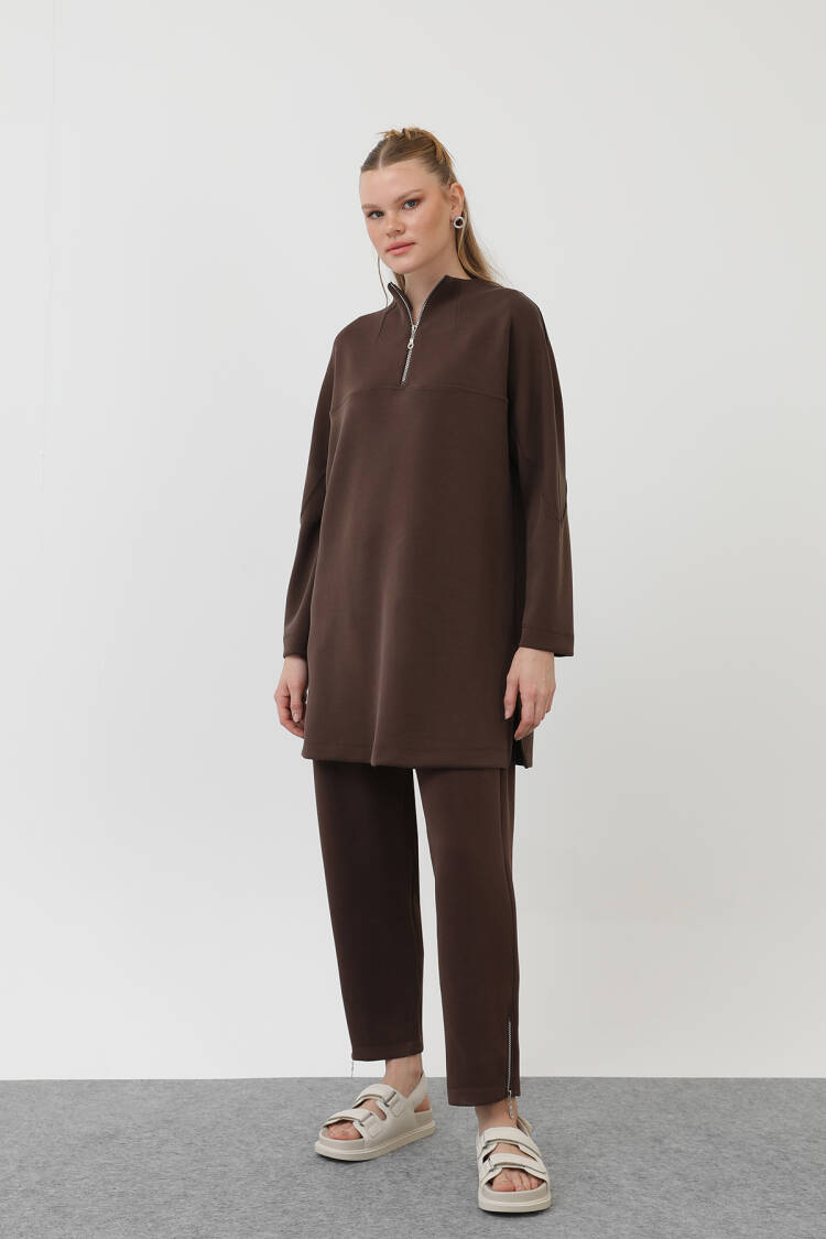 Women's Front Zipper Detail Tunic