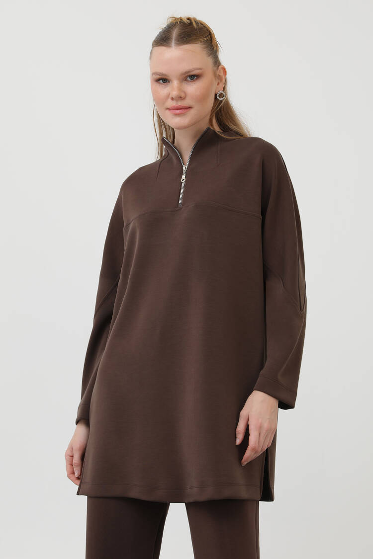 Women's Front Zipper Detail Tunic