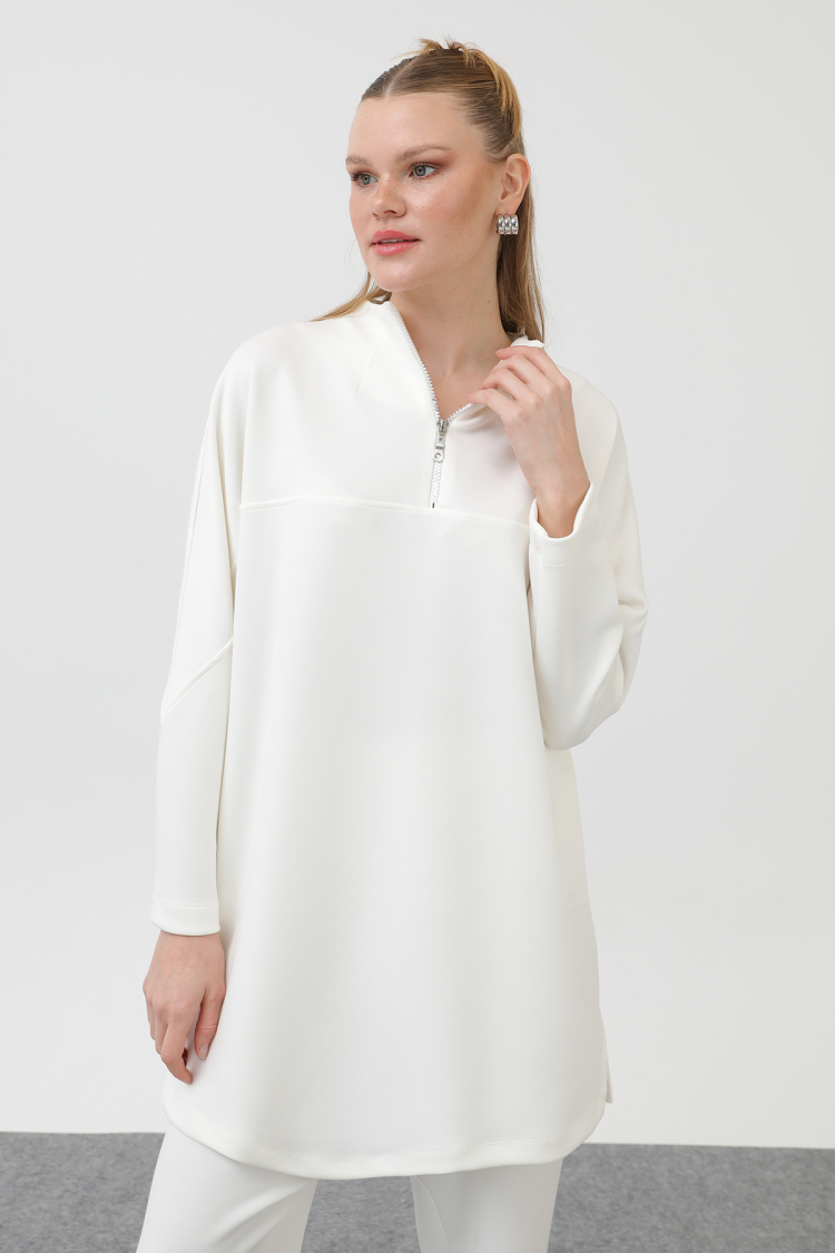 Women's Front Zipper Detail Tunic - Puane - Globality Store - Women Clothes Wholesale Turkey