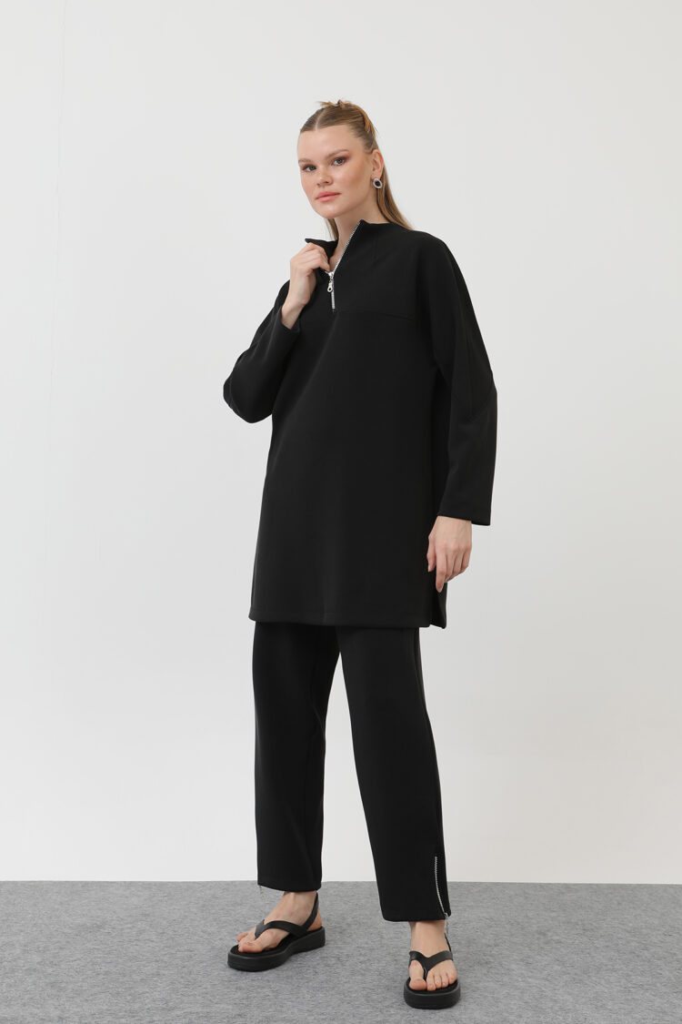 Women's Front Zipper Detail Tunic - Puane - Globality Store - Women Clothes Wholesale Turkey