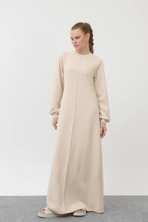 Ribbed Stitched Raglan Sleeve Dress - Puane - Globality Store - Women Clothes Wholesale Turkey