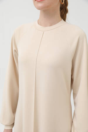 Ribbed Stitched Raglan Sleeve Dress - Puane - Globality Store - Women Clothes Wholesale Turkey