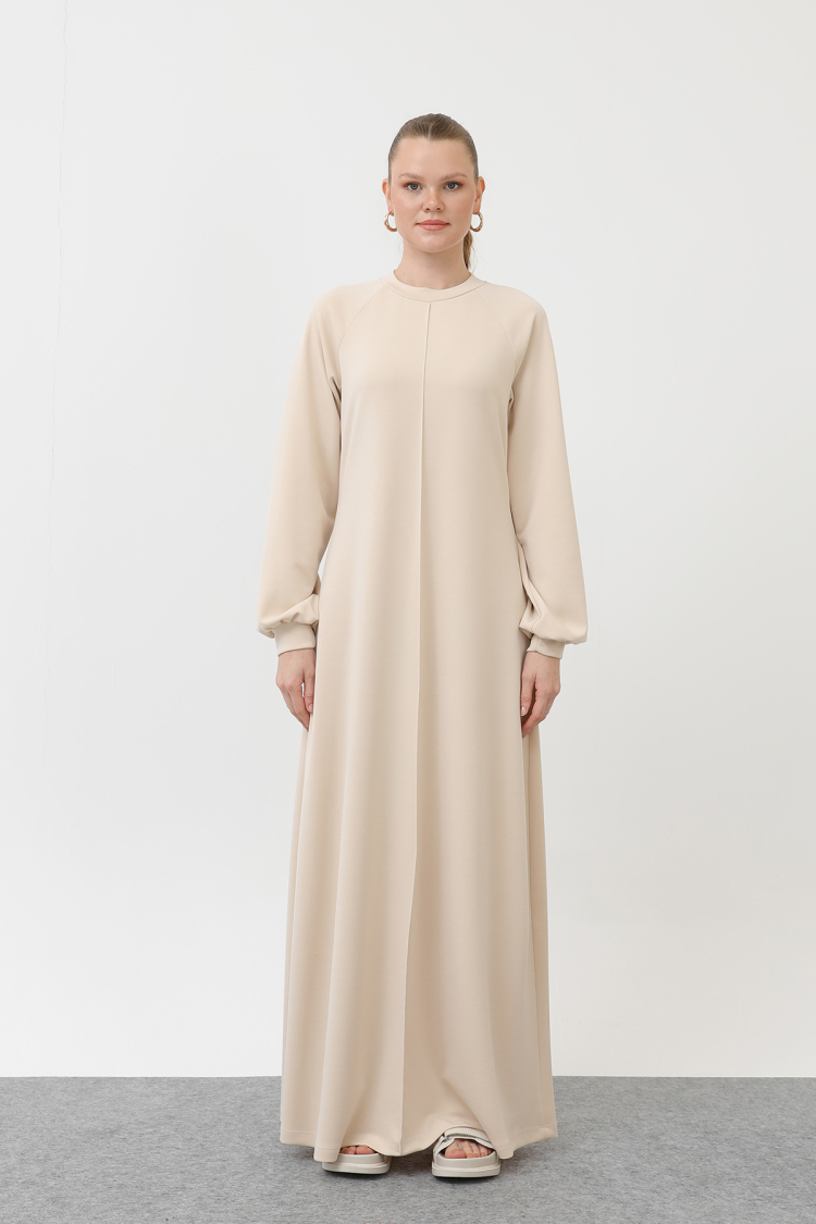 Ribbed Stitched Raglan Sleeve Dress