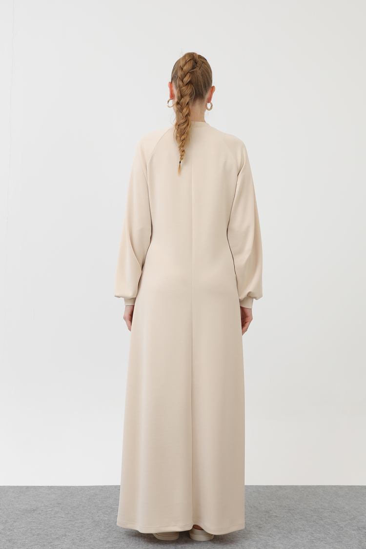 Ribbed Stitched Raglan Sleeve Dress