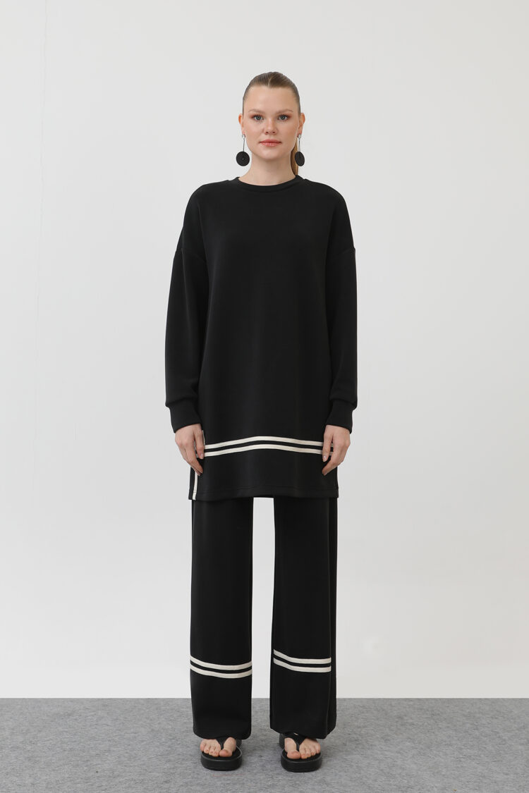 Grosgrain Detailed Suit - Puane - Globality Store - Women Clothes Wholesale Turkey