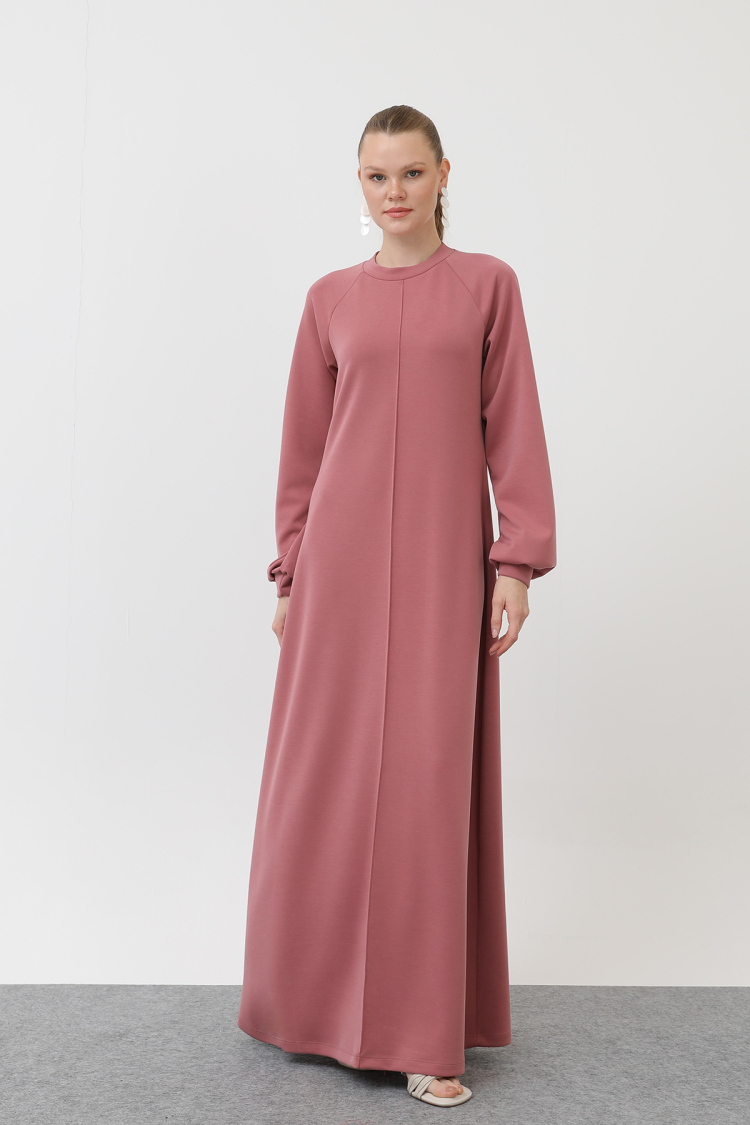 Ribbed Stitched Raglan Sleeve Dress - Puane - Globality Store - Women Clothes Wholesale Turkey
