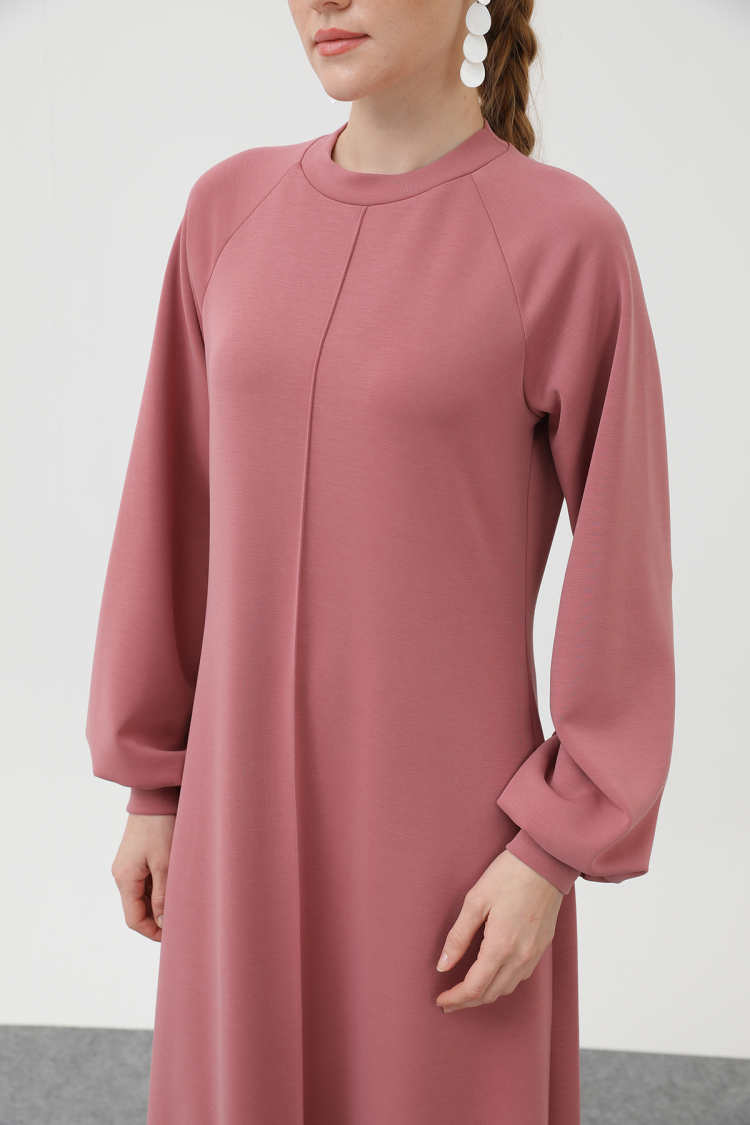 Ribbed Stitched Raglan Sleeve Dress