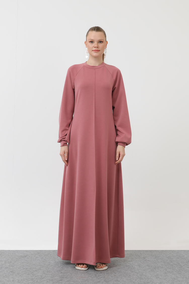 Ribbed Stitched Raglan Sleeve Dress