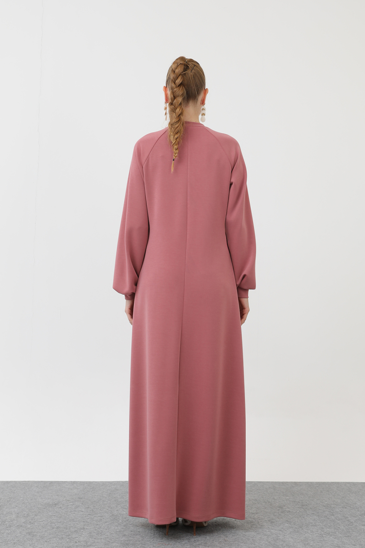 Ribbed Stitched Raglan Sleeve Dress