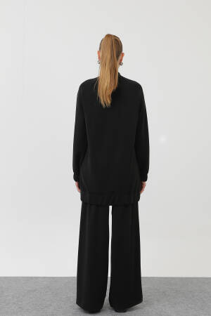 Zippered Shoulder Stripe Detailed Trouser Suit - Puane - Globality Store - Women Clothes Wholesale Turkey