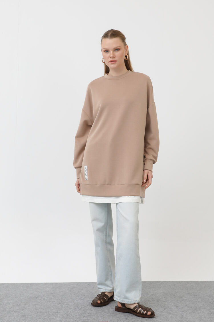 Tunic With Front Label Detail - Puane - Globality Store - Women Clothes Wholesale Turkey