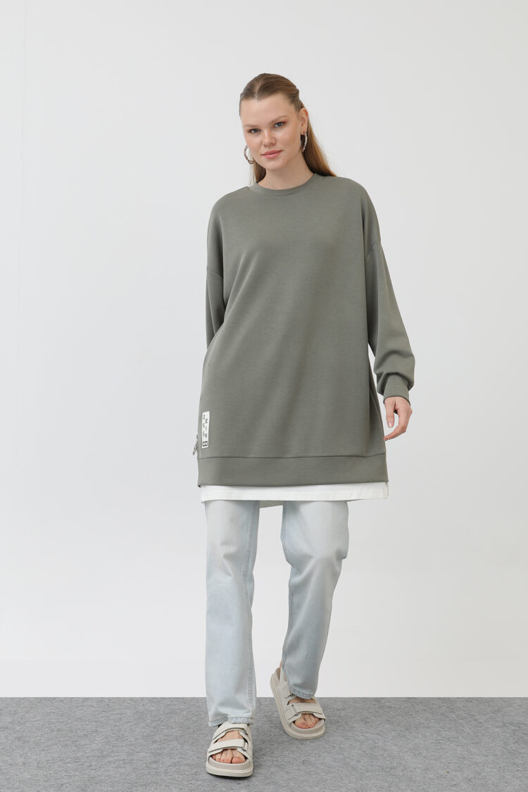 Tunic With Front Label Detail - Puane - Globality Store - Women Clothes Wholesale Turkey