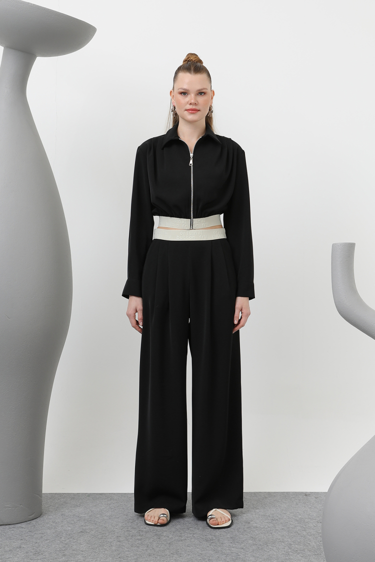Pleated Elastic Detailed Jacket