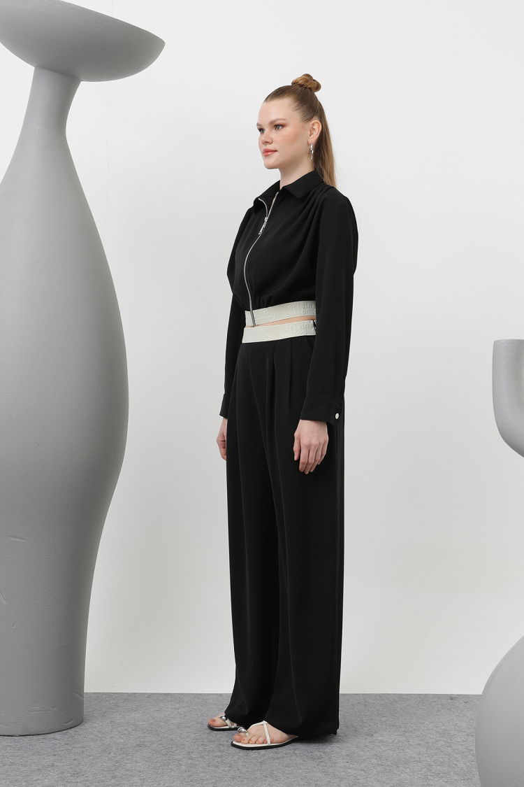 Pleated Elastic Detailed Jacket