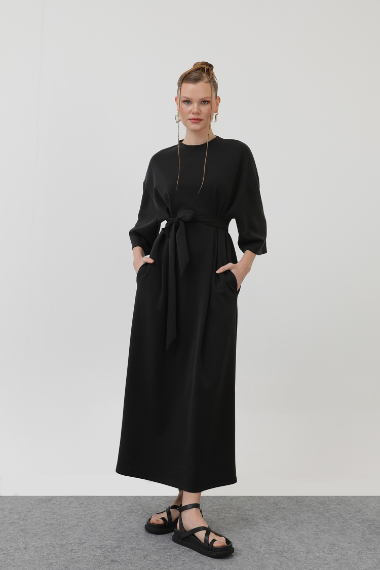 Women's Belt Detailed Basic Dress