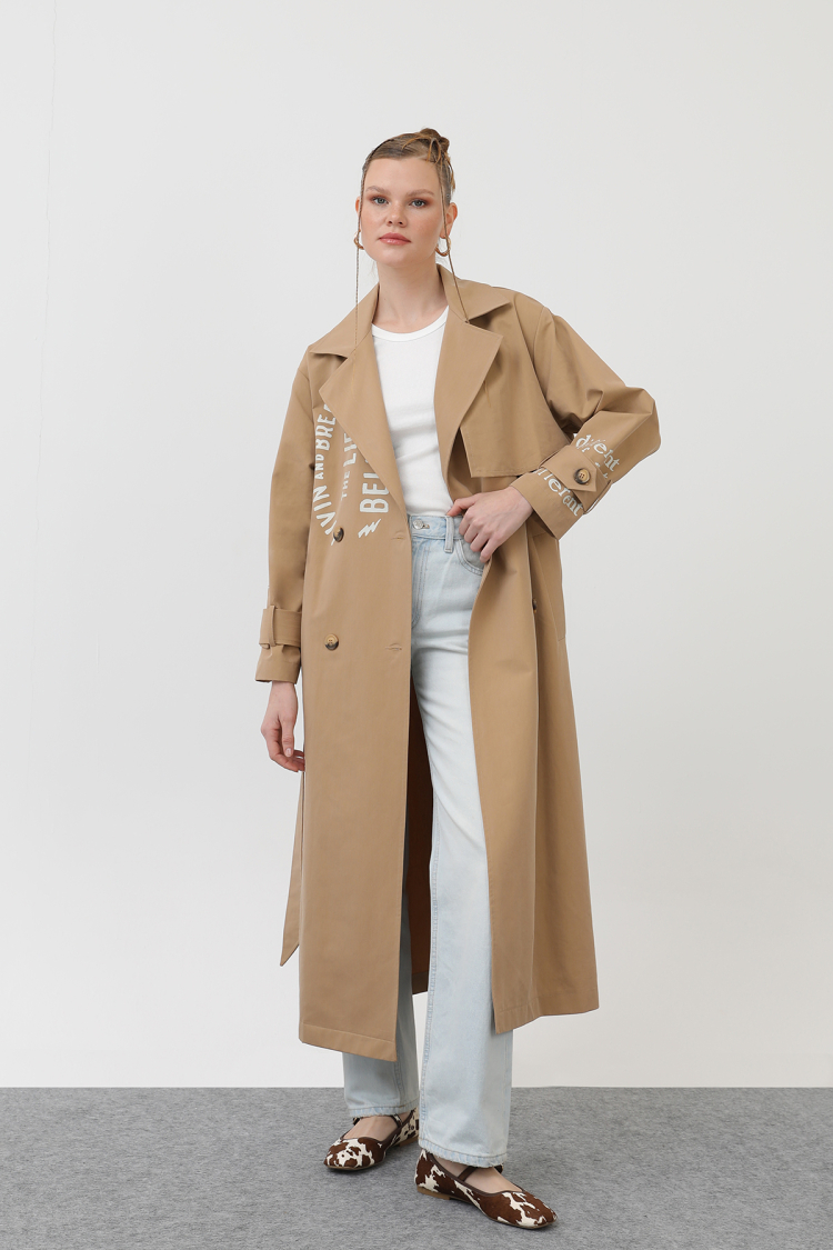 Women's Printed Trench - SOUL - Globality Store - Women Clothes Wholesale Turkey