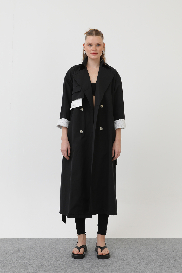 Women's Garni Striped Detail Trench