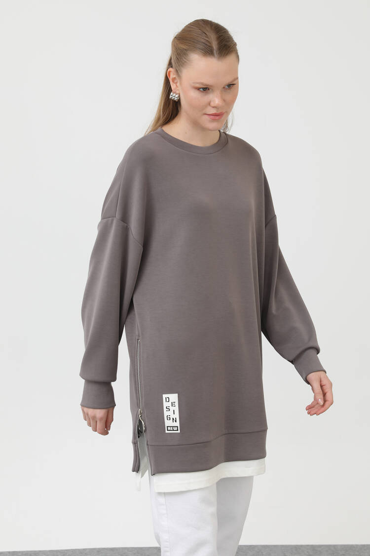 Tunic With Front Label Detail - Puane - Globality Store - Women Clothes Wholesale Turkey