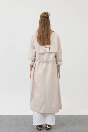 Garni Striped Detail Trench Coat - SOUL - Globality Store - Women Clothes Wholesale Turkey