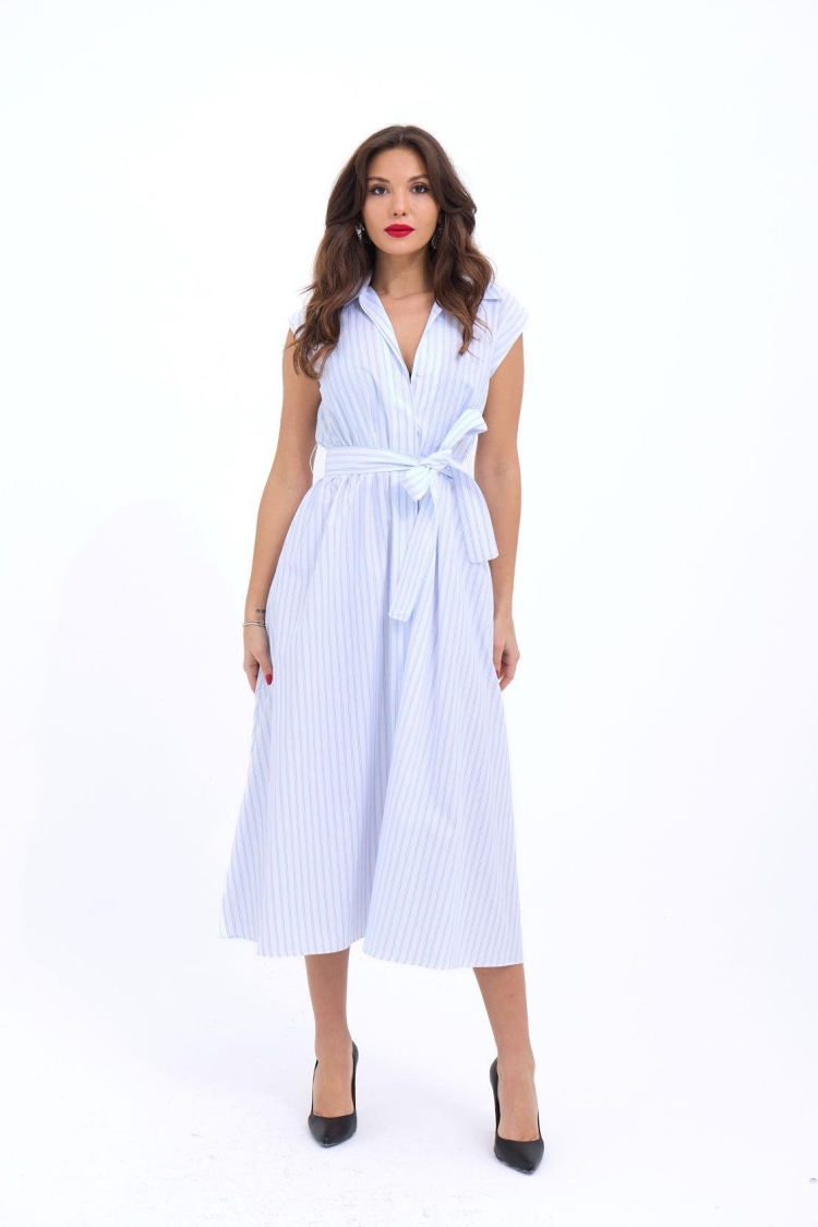 Dress - Atlanta Striped - Fame - Globality Store - Women Clothes Wholesale Turkey