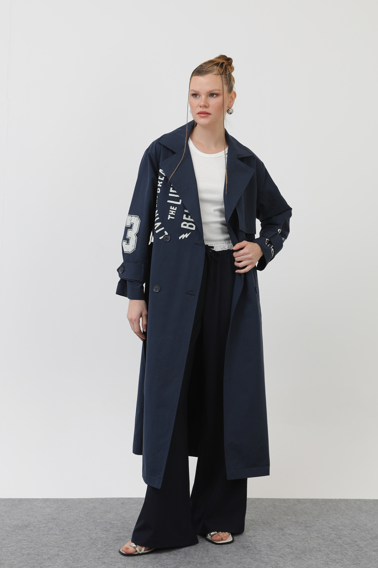 Women's Printed Trench - SOUL - Globality Store - Women Clothes Wholesale Turkey