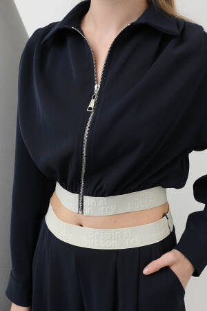 Pleated Rubber Detailed Jacket - SOUL - Globality Store - Women Clothes Wholesale Turkey