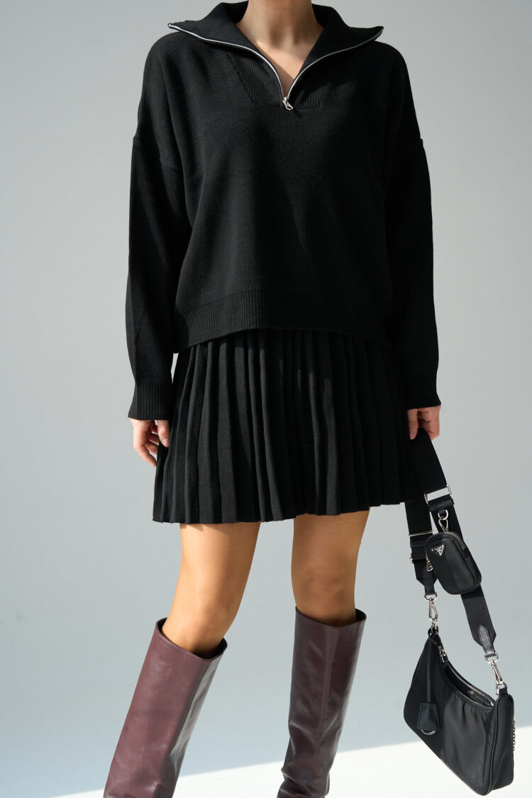 Polo Neck Skirt Set