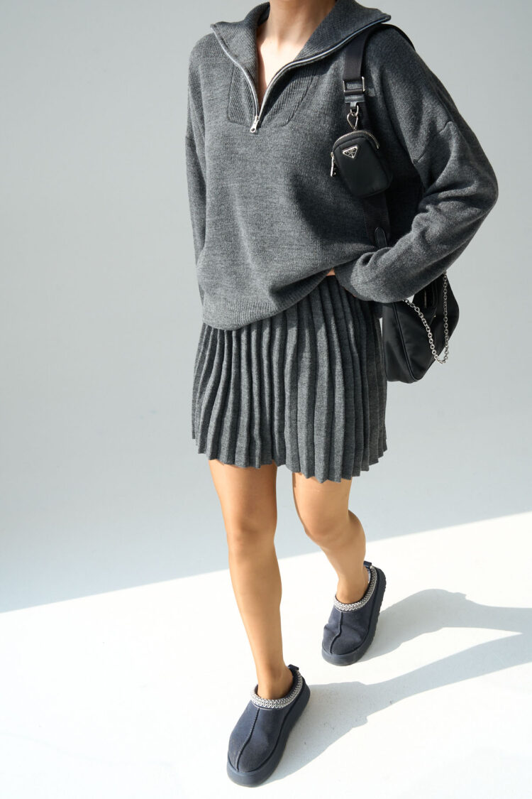 Polo Neck Skirt Set