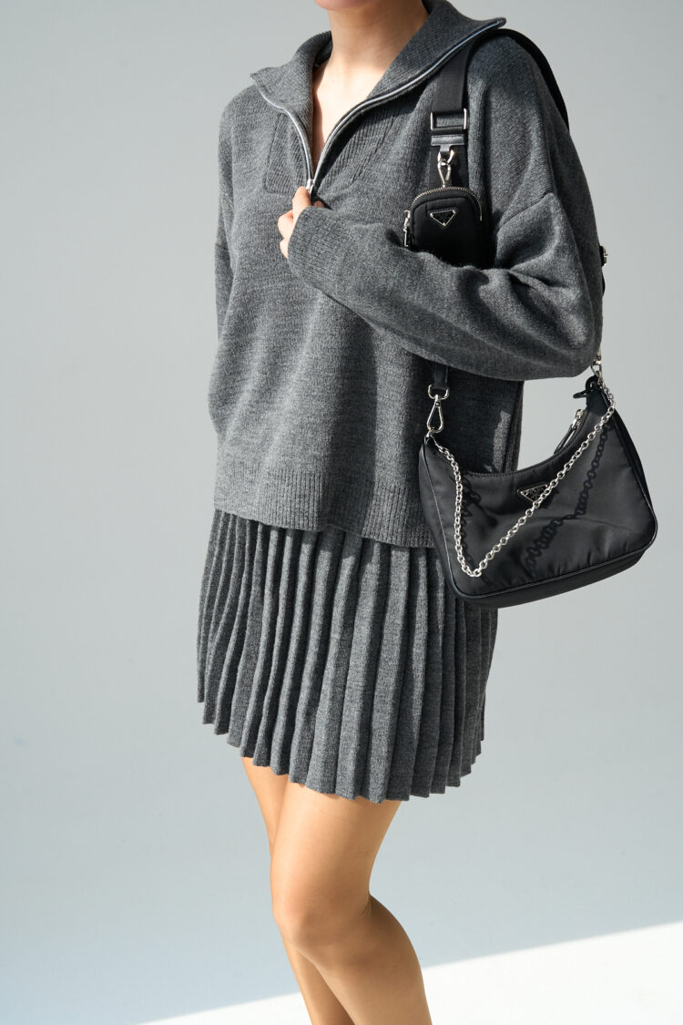 Polo Neck Skirt Set