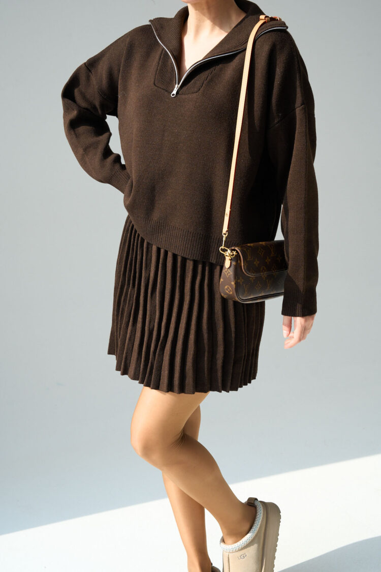 Polo Neck Skirt Set - Qustyle - Globality Store - Women Clothes Wholesale Turkey