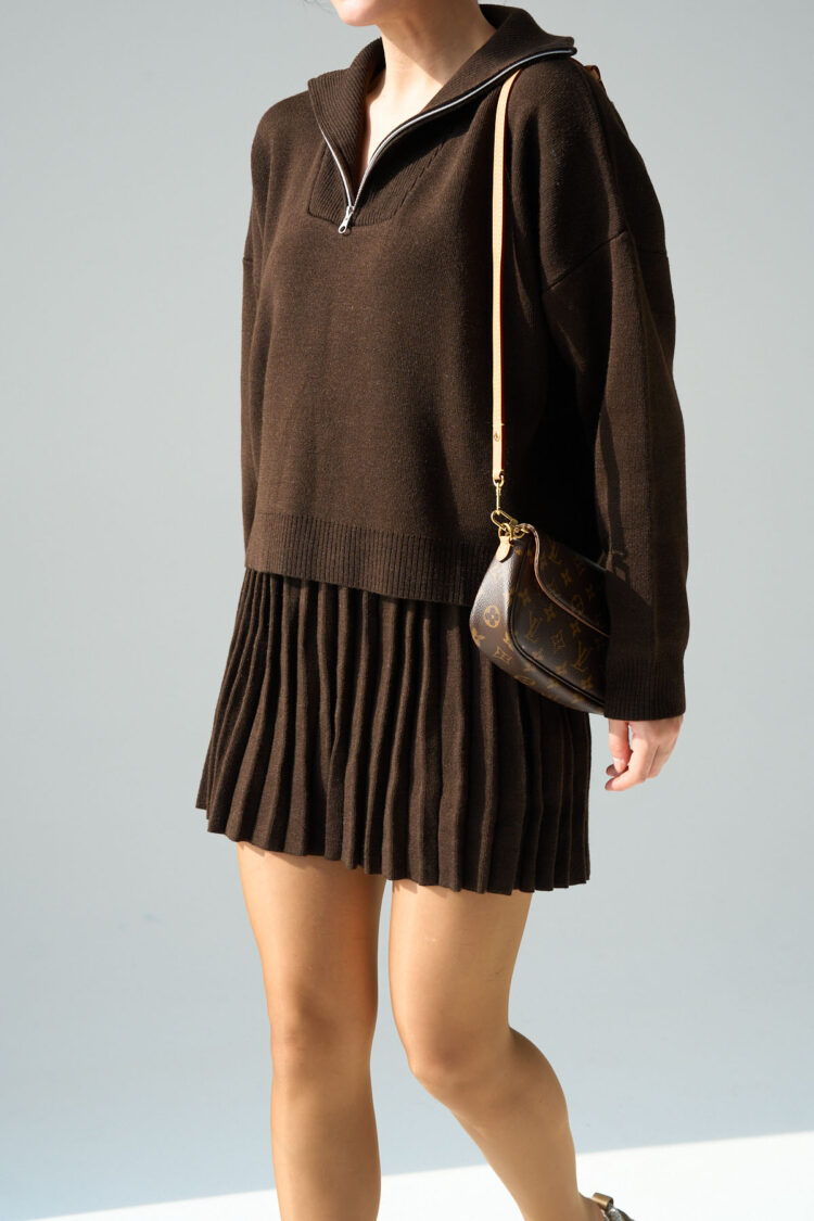 Polo Neck Skirt Set