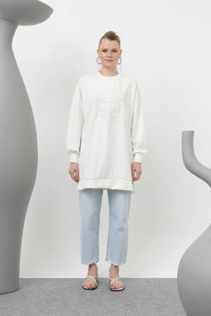 Women's Front Glued Stone Detailed Tunic - Puane - Globality Store - Women Clothes Wholesale Turkey