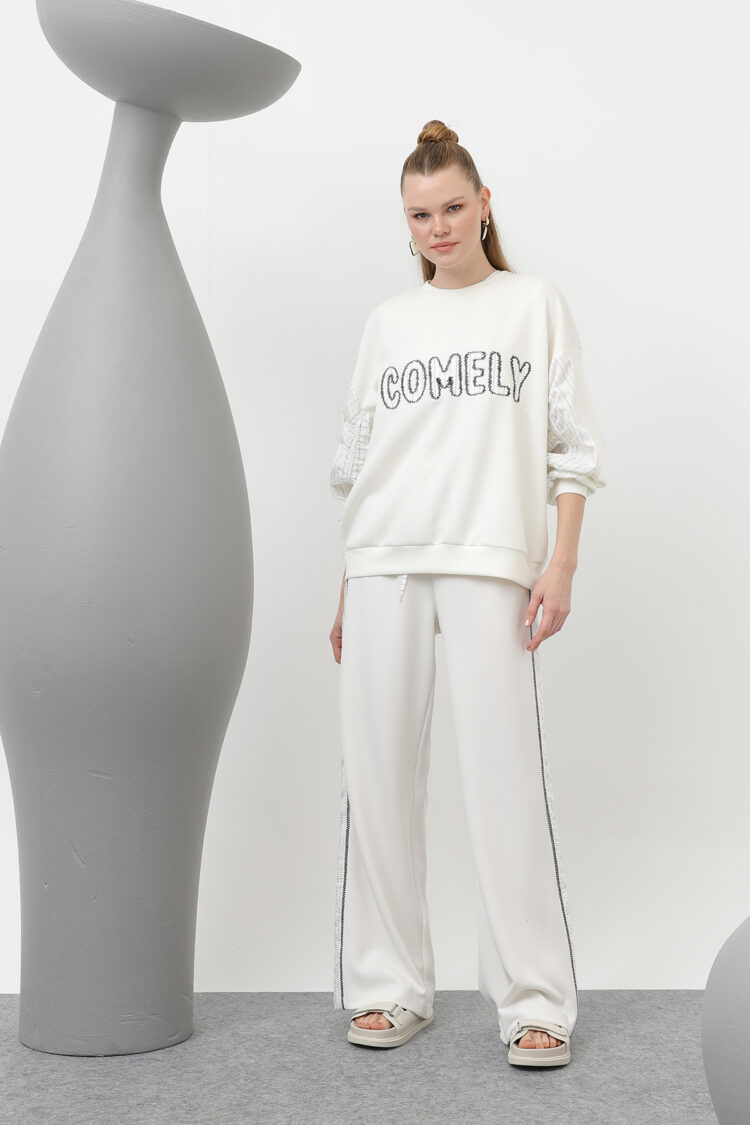 Women's Comely Written Sweat - SOUL - Globality Store - Women Clothes Wholesale Turkey