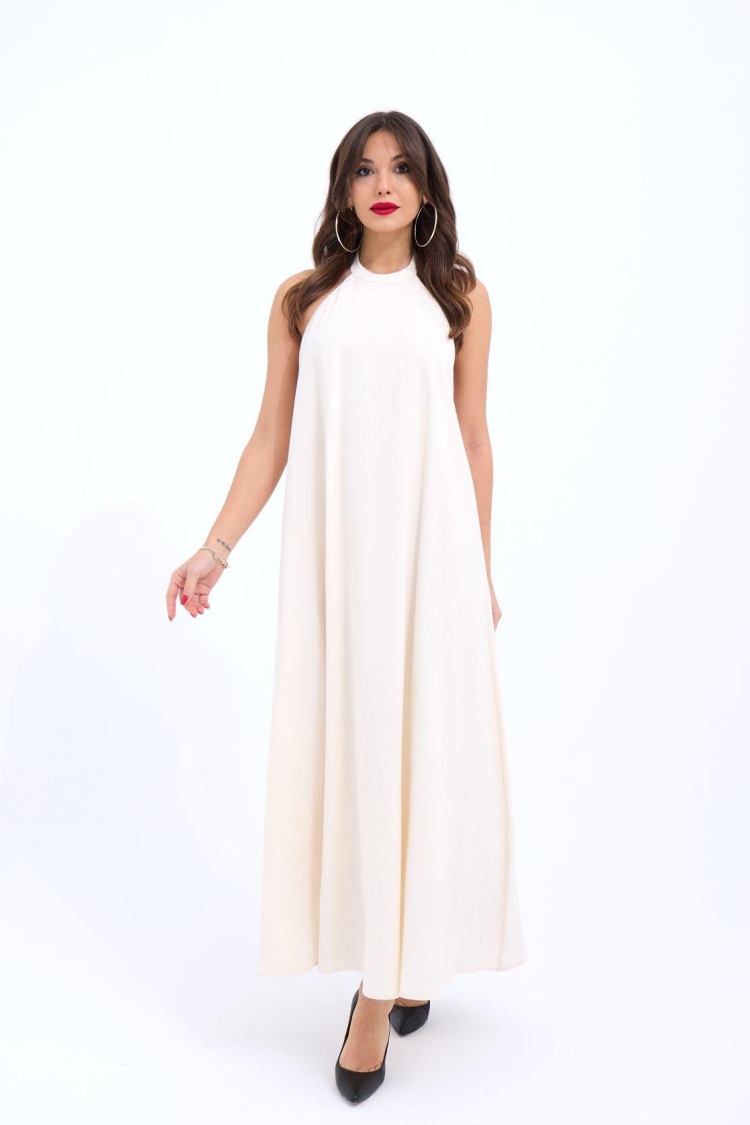 Dress - Beige - Fame - Globality Store - Women Clothes Wholesale Turkey