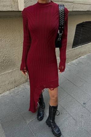 Asymmetrical Cotton Knit Dress - Sobe Istanbul - Globality Store - Women Clothes Wholesale Turkey