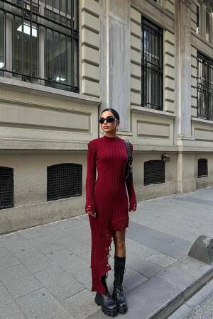 Asymmetrical Cotton Knit Dress - Sobe Istanbul - Globality Store - Women Clothes Wholesale Turkey