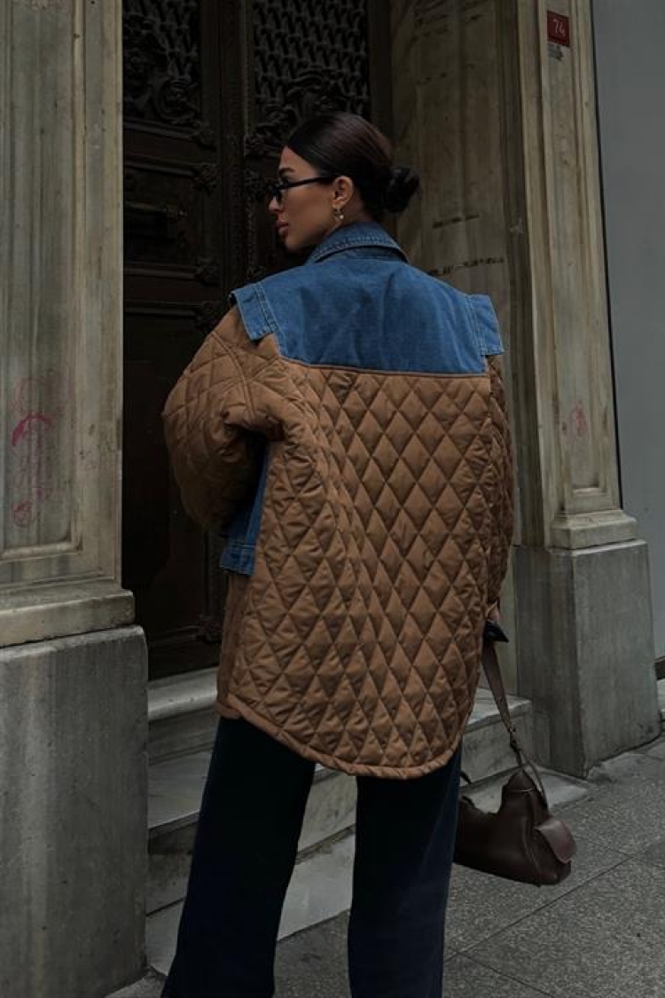 Quilted Jacket With Garnish - Sobe Istanbul - Globality Store - Women Clothes Wholesale Turkey