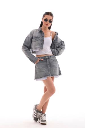 Denim Jacket With Lining Detail - XLove - Globality Store - Women Clothes Wholesale Turkey