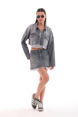 Denim Jacket With Lining Detail - XLove - Globality Store - Women Clothes Wholesale Turkey