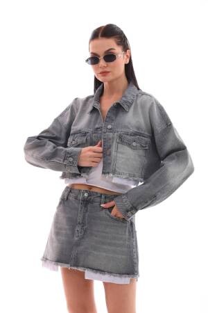 Denim Jacket With Lining Detail - XLove - Globality Store - Women Clothes Wholesale Turkey