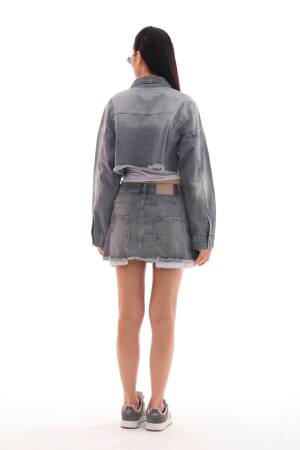 Denim Jacket With Lining Detail - XLove - Globality Store - Women Clothes Wholesale Turkey