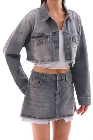 Denim Jacket With Lining Detail - XLove - Globality Store - Women Clothes Wholesale Turkey