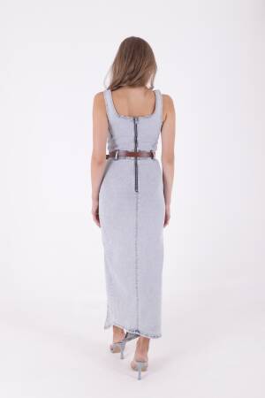 Asymmetrical Detailed Denim Dress With Straps And Cups - XLove - Globality Store - Women Clothes Wholesale Turkey