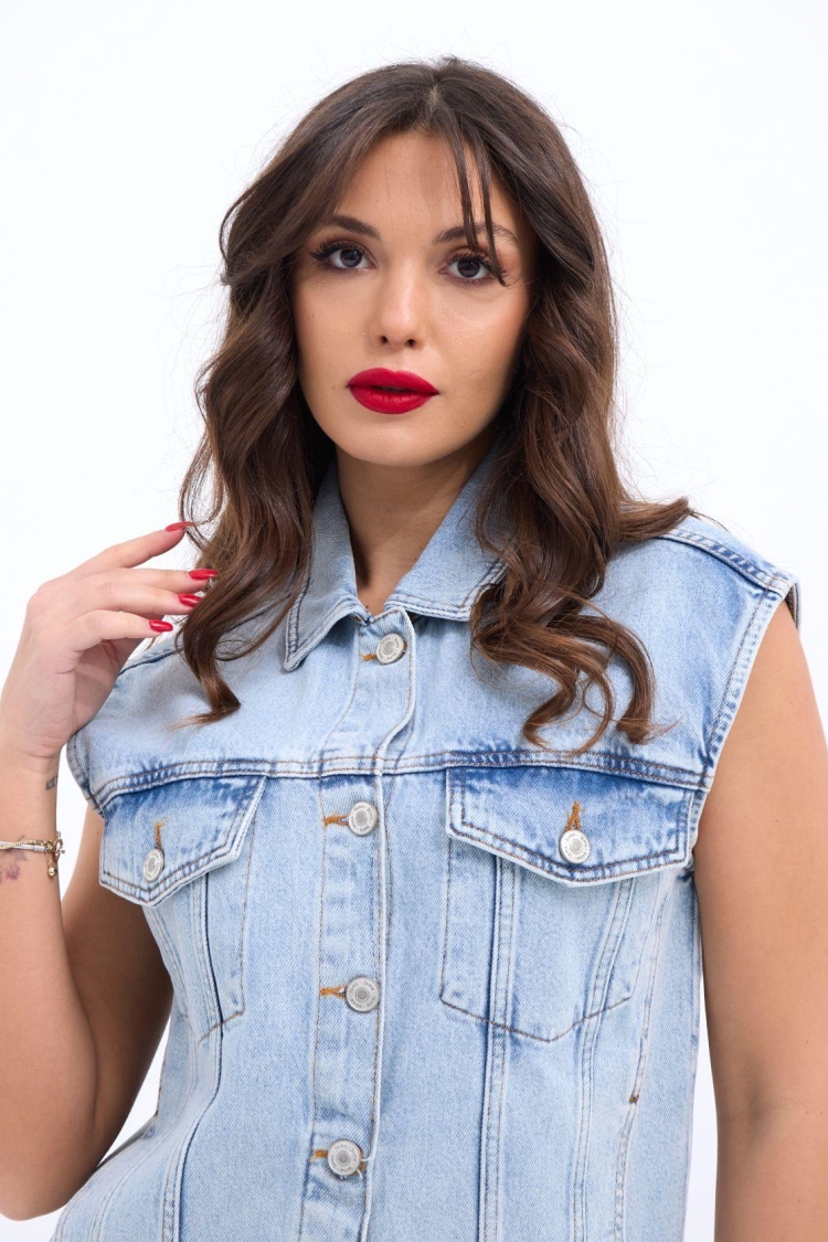 Denim Vest - Light Blue