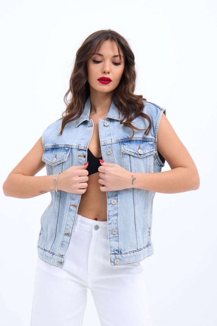 Denim Vest - Light Blue